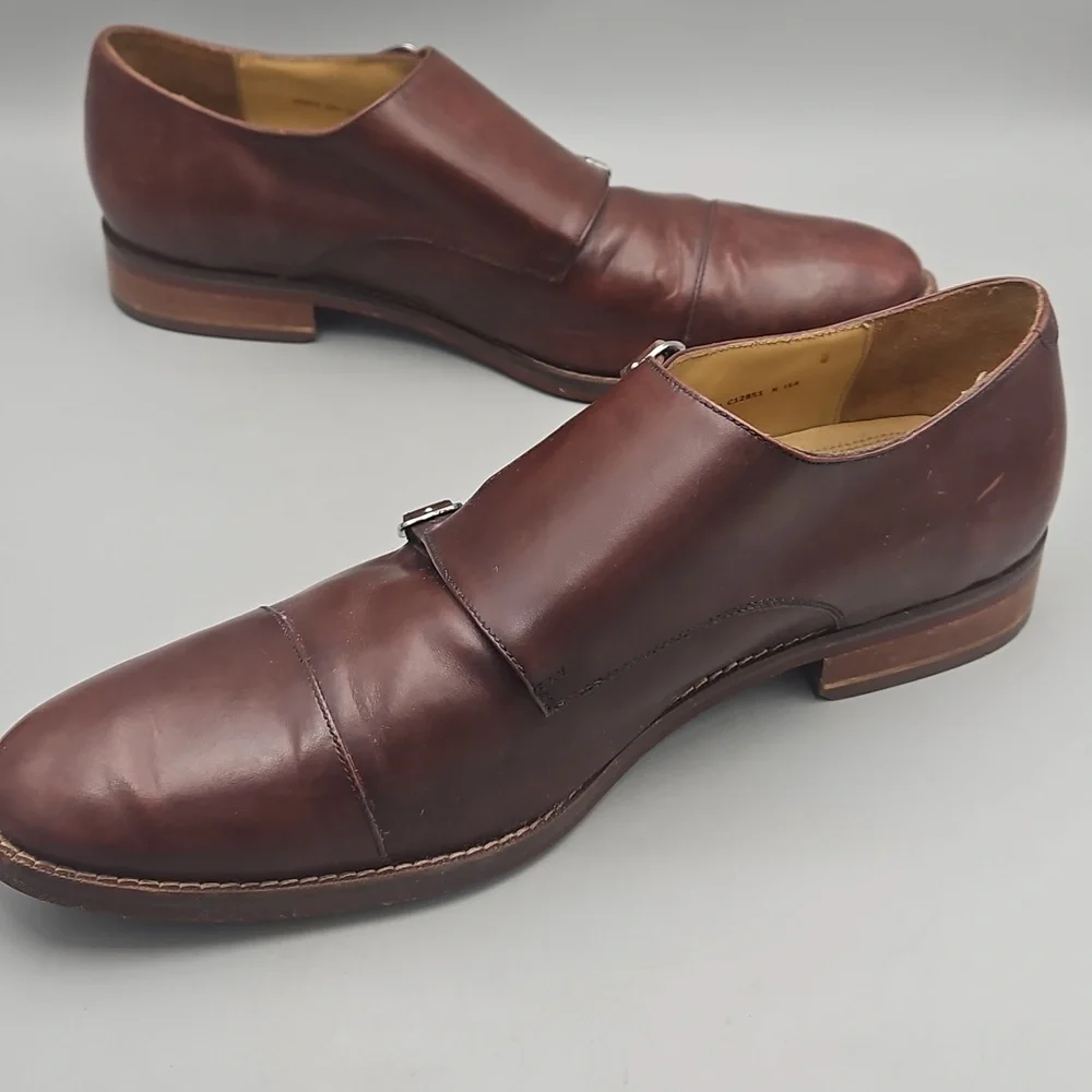 Cole Haan Grand OS Double Monk Strap Oxfords Mens 13 Dark Brown Dress Shoes